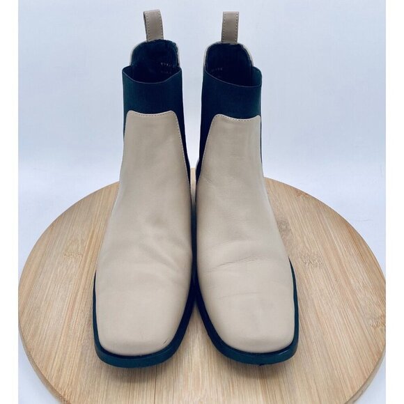 Everlane Shoes Womens 8 Beige Leather Chelsea Boots Ankle Italy - Picture 2 of 10